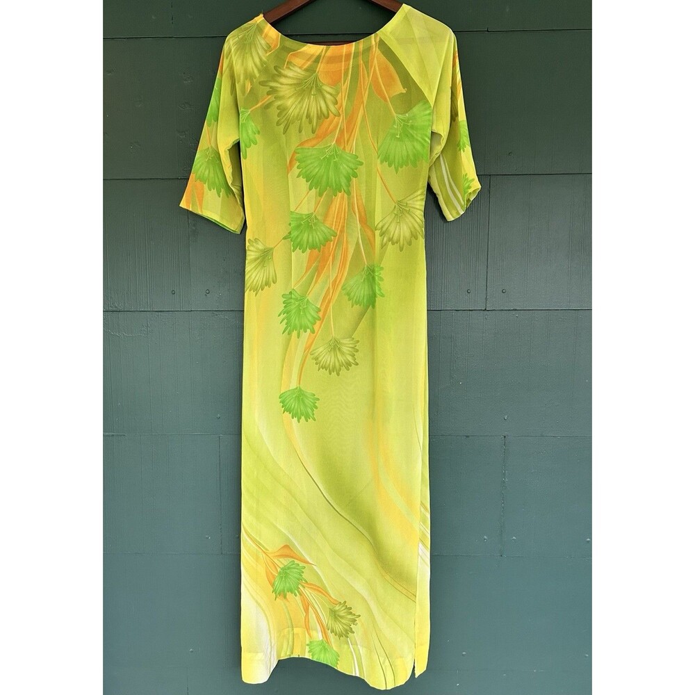 Vintage 70s Sheer Tunic Dress Psychedelic Neon Floral Small Festival Groovy Mod
